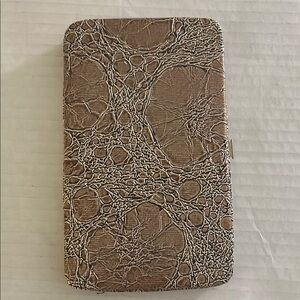 Brown Textured flat wallet